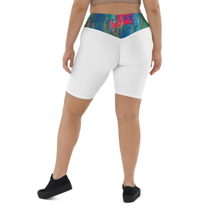 ISAN White Biker Shorts