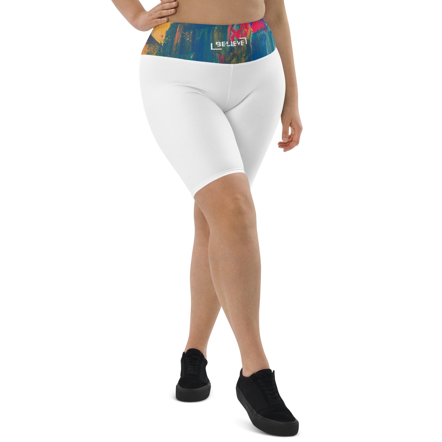 ISAN White Biker Shorts