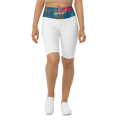 ISAN White Biker Shorts