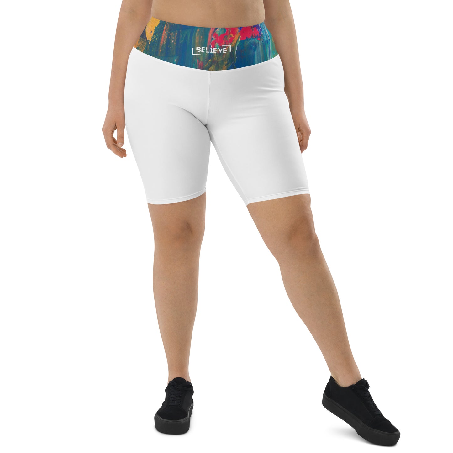 ISAN White Biker Shorts