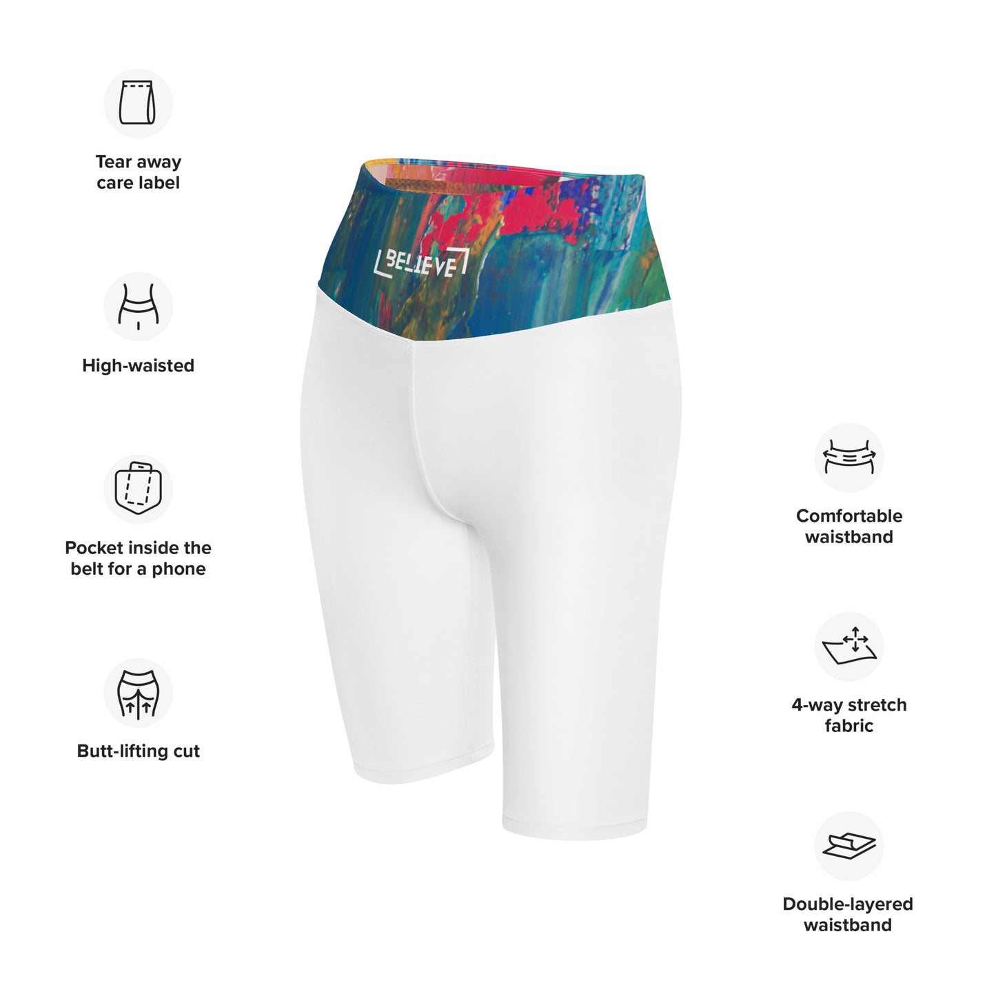 ISAN White Biker Shorts