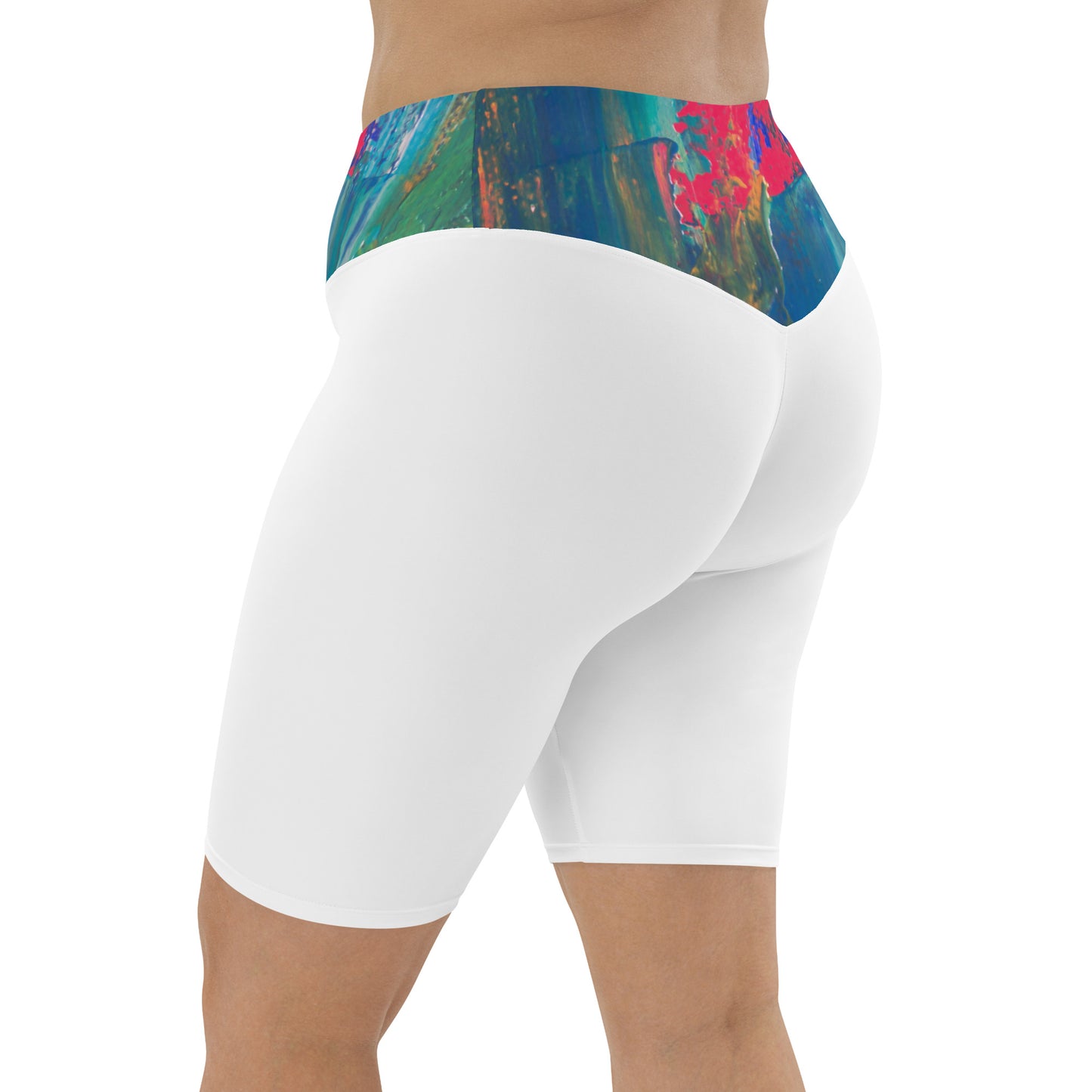 ISAN White Biker Shorts