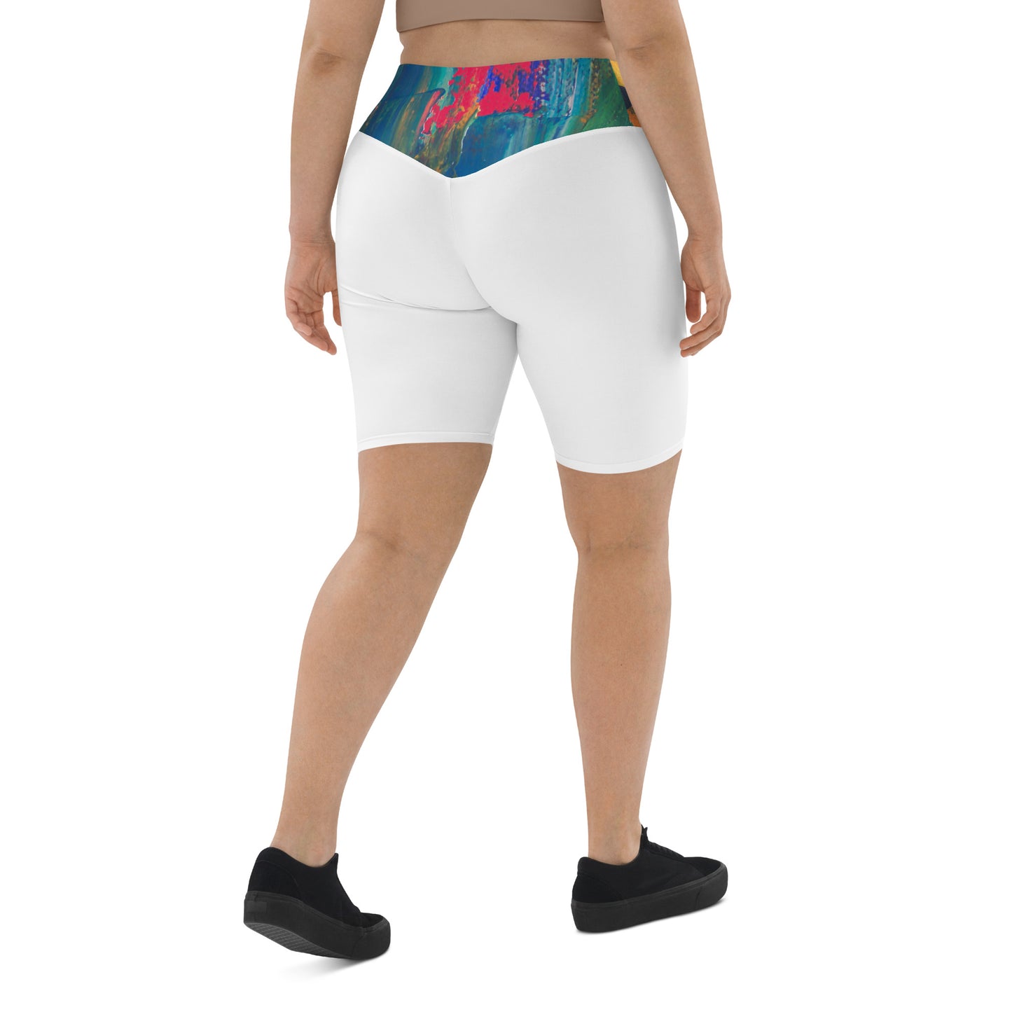 ISAN White Biker Shorts