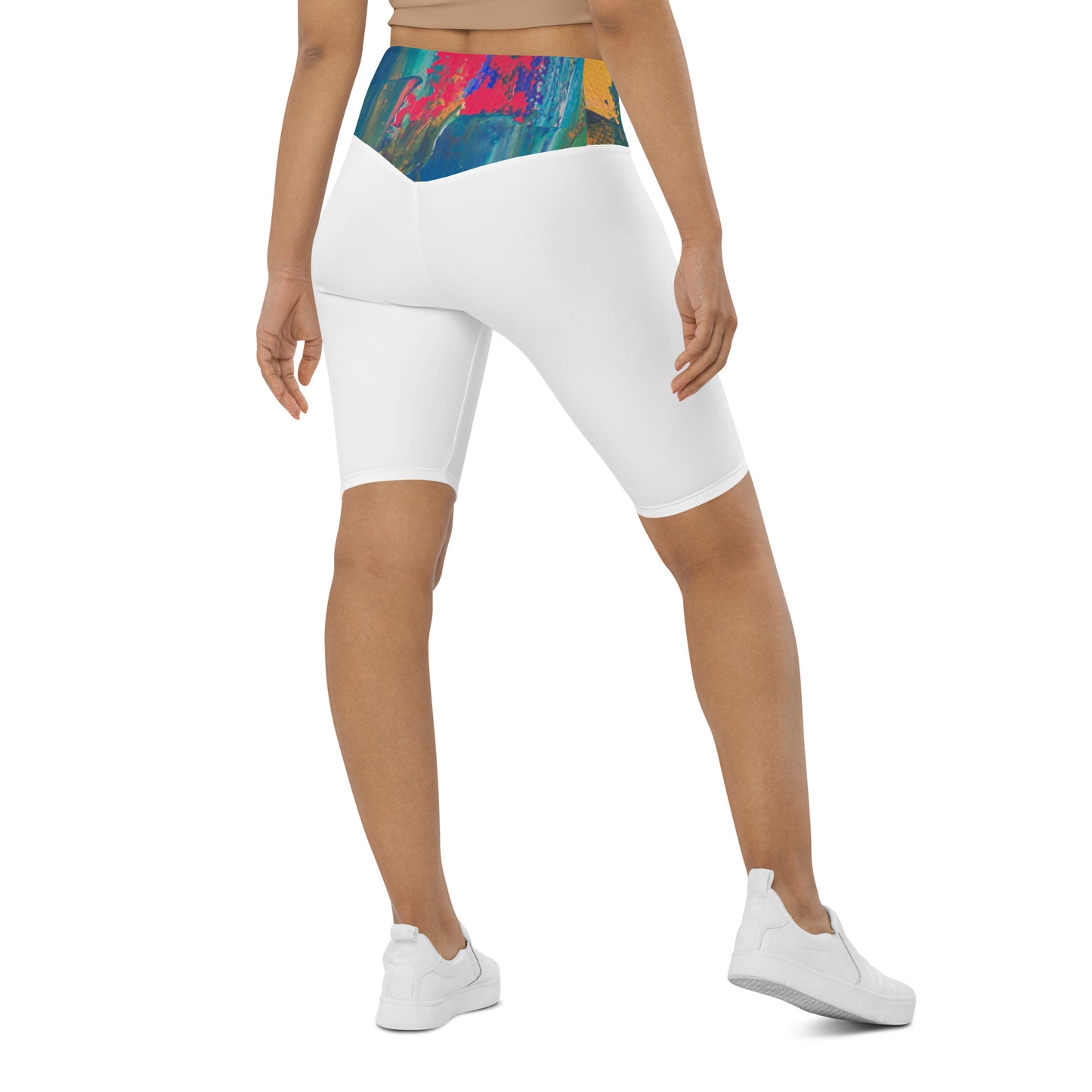 ISAN White Biker Shorts