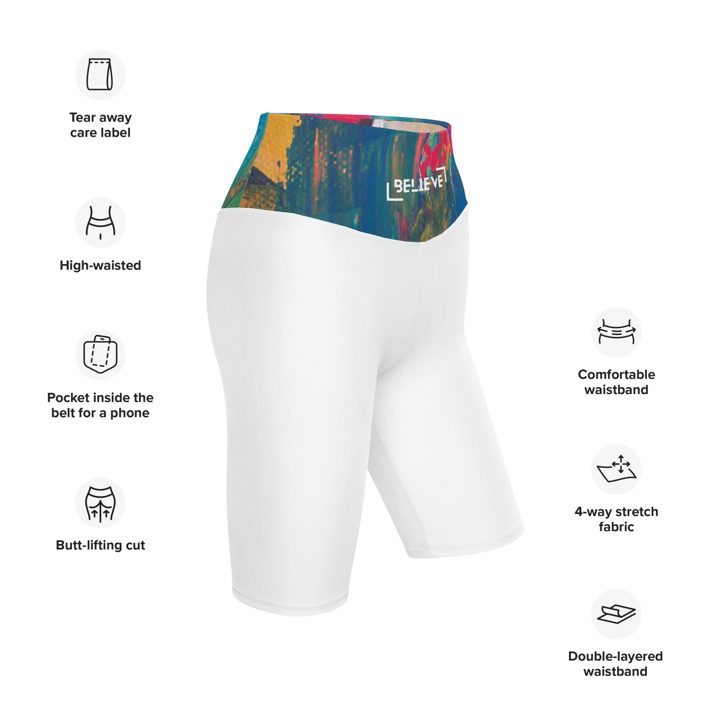 ISAN White Biker Shorts