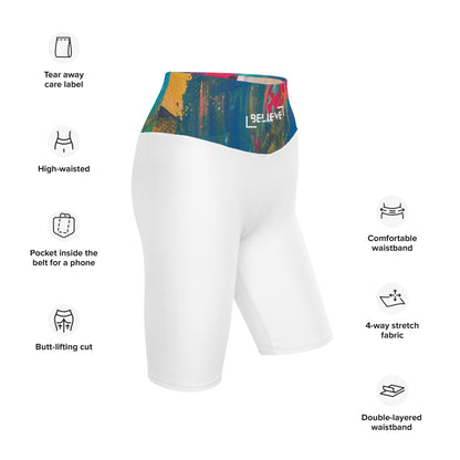 ISAN White Biker Shorts