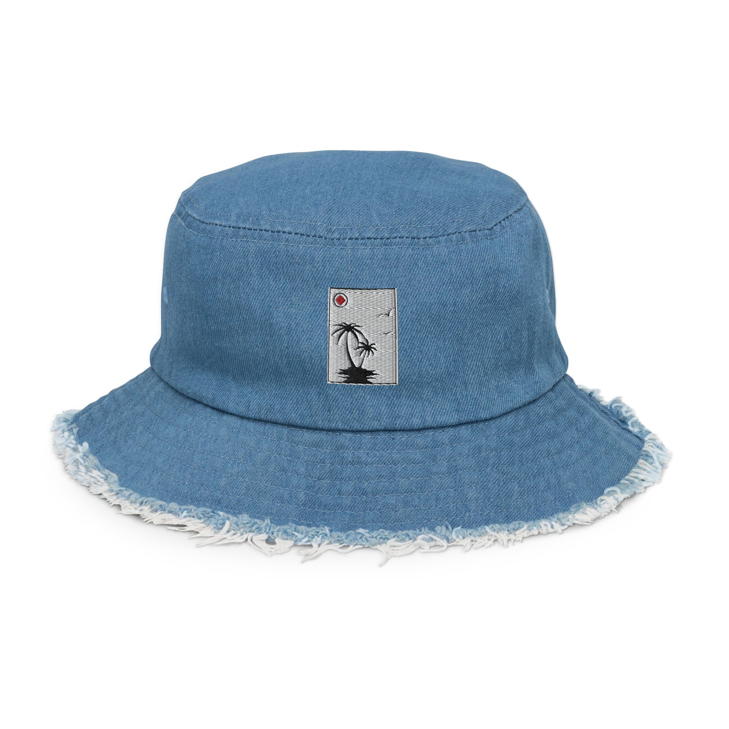 ISAN RN Distressed Denim Bucket Hat