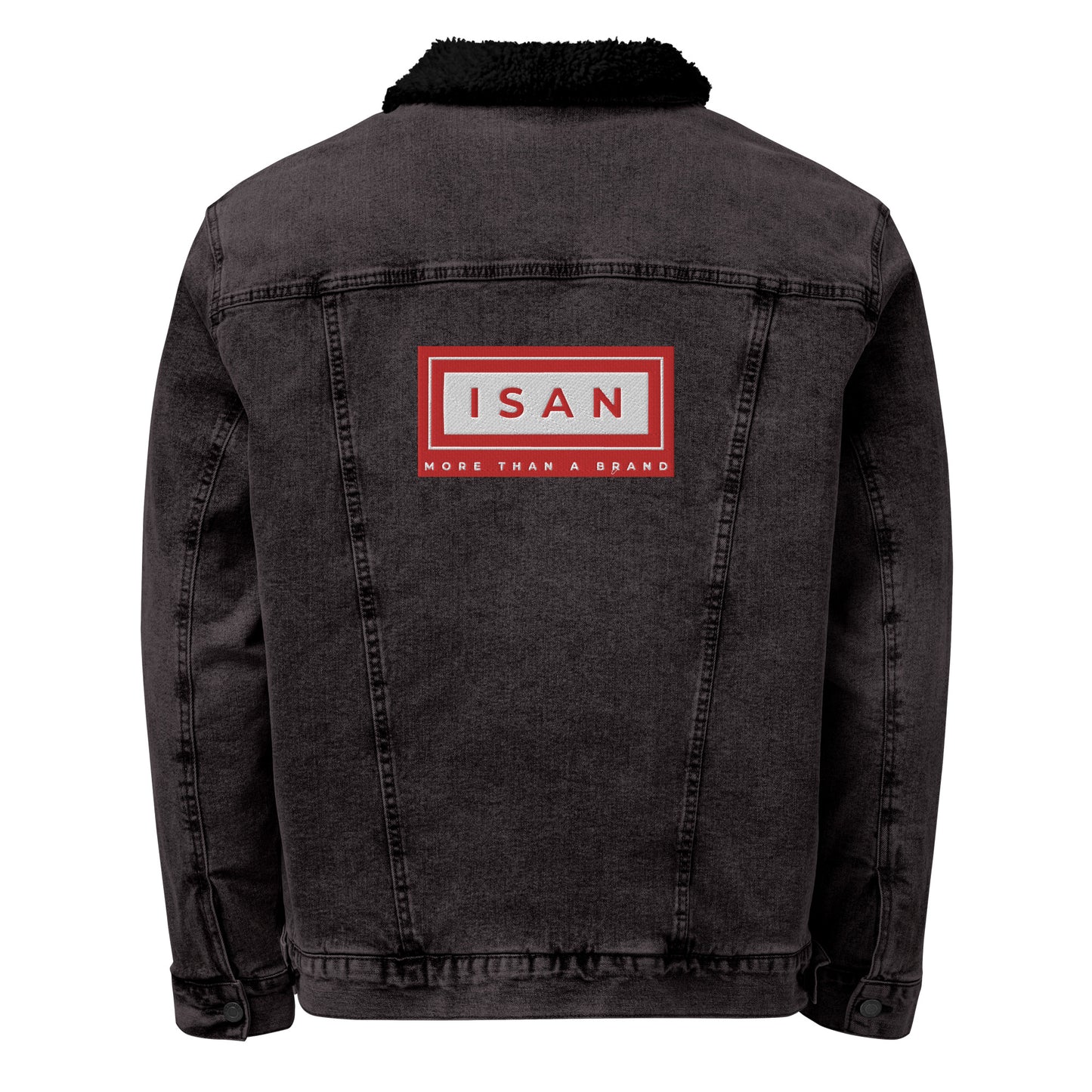 ISAN Unisex Denim Sherpa Red Jacket